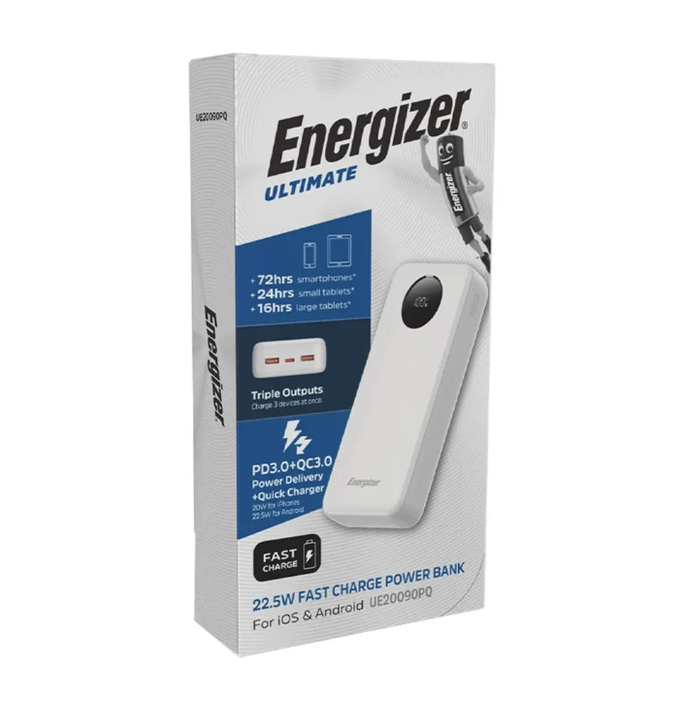 پاور بانک 20000 Energizer انرجایزر مدل UE20090PQ رنگ سفید - تصویر 5